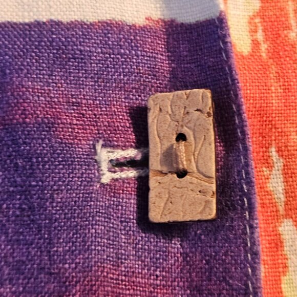 Ali Miles Linen Blend Abstract Colorblock Jacket Top Womens Medium - Picture 6 of 10